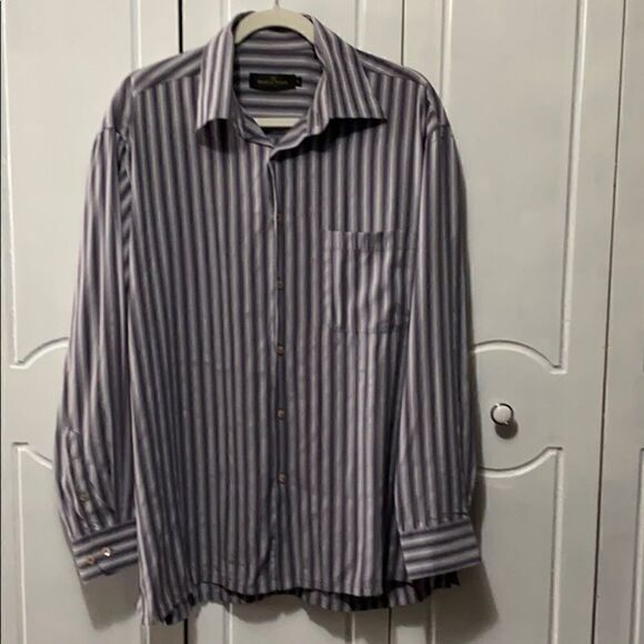 Bugatchi Uomo men’s pinstripe dress shirt Large - Picture 1 of 9